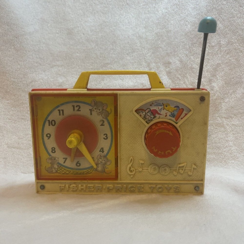 Vintage‎ Fisher Price Hickory Dickory Dock Musical Toy Clock, Partially Working
